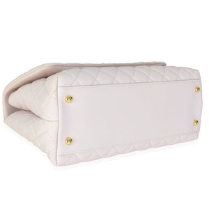 Chanel Light Purple Quilted Caviar Medium Coco Top Handle Handbag