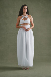 Olivia Bow Set in White Flock Tulle