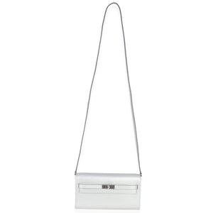 Hermès Argent Metallic Chevre Chamkilight Kelly Wallet To Go PHW Handbag av