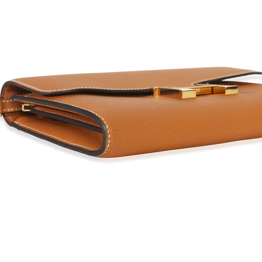 Hermès Toffee Epsom Constance Long Wallet To Go GHW Handbag clasp