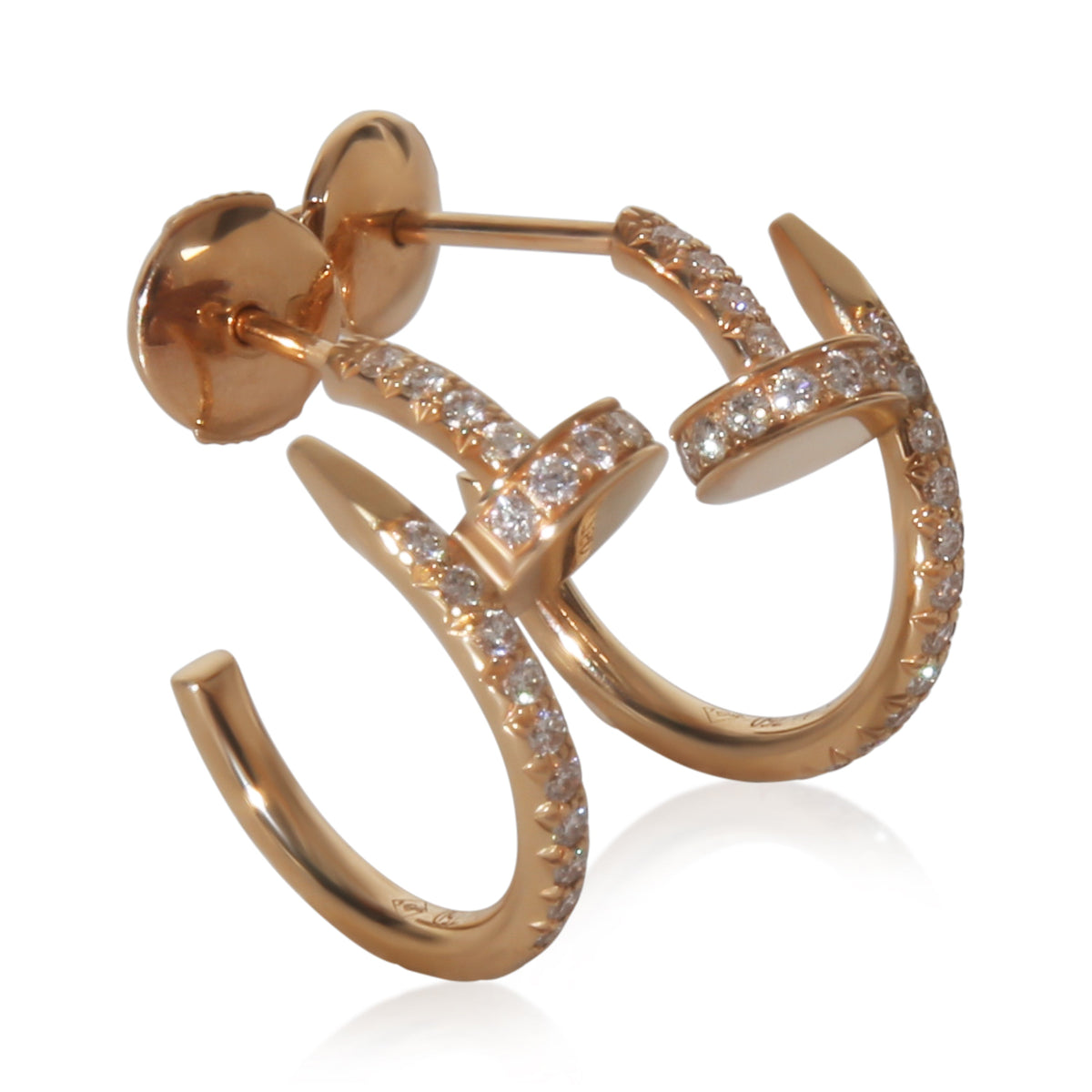 Cartier Rose Gold Diamond Small Model Juste Un Clou Earrings av