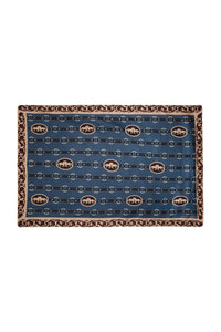 De La Falaise Cotton Silk Sarong in Blue Horse Reins