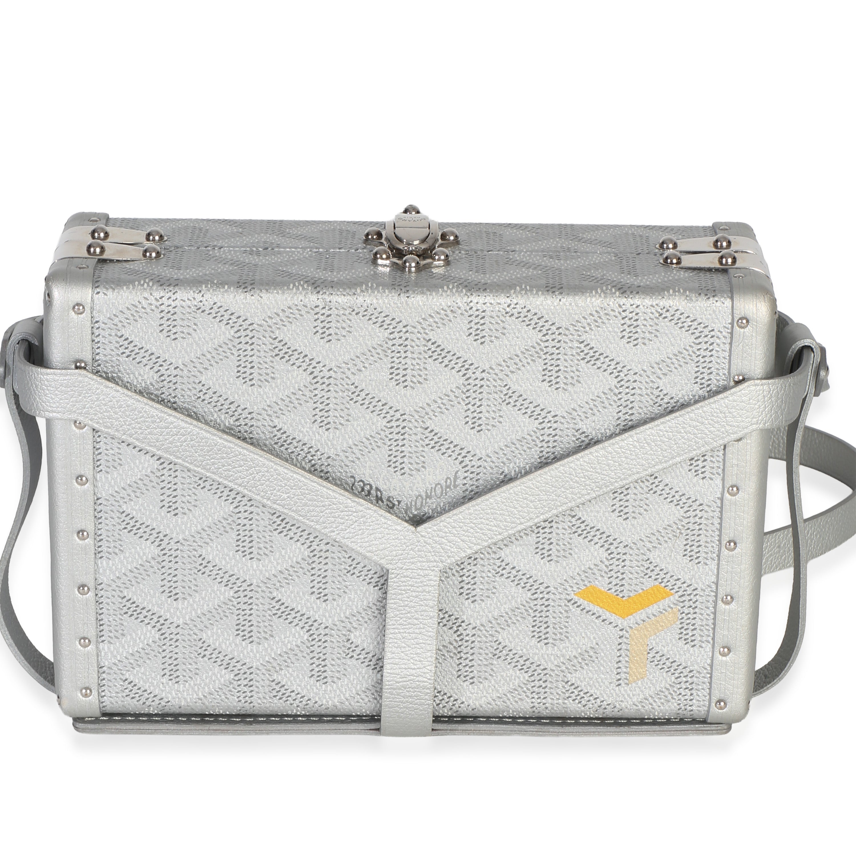 Goyard Silver Precious Metals ine Canvas Minaudiere Trunk Handbag id