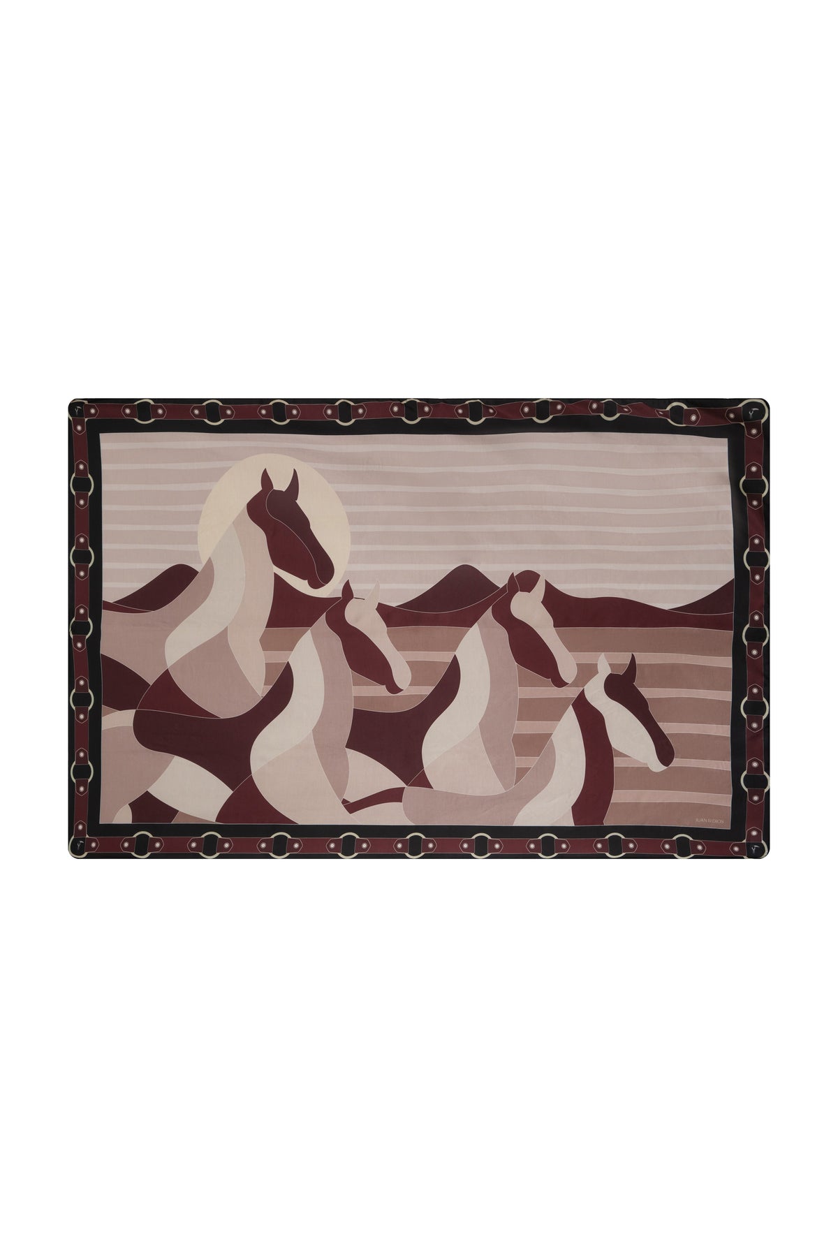 De La Falaise Cotton Silk Sarong in Brown Horses