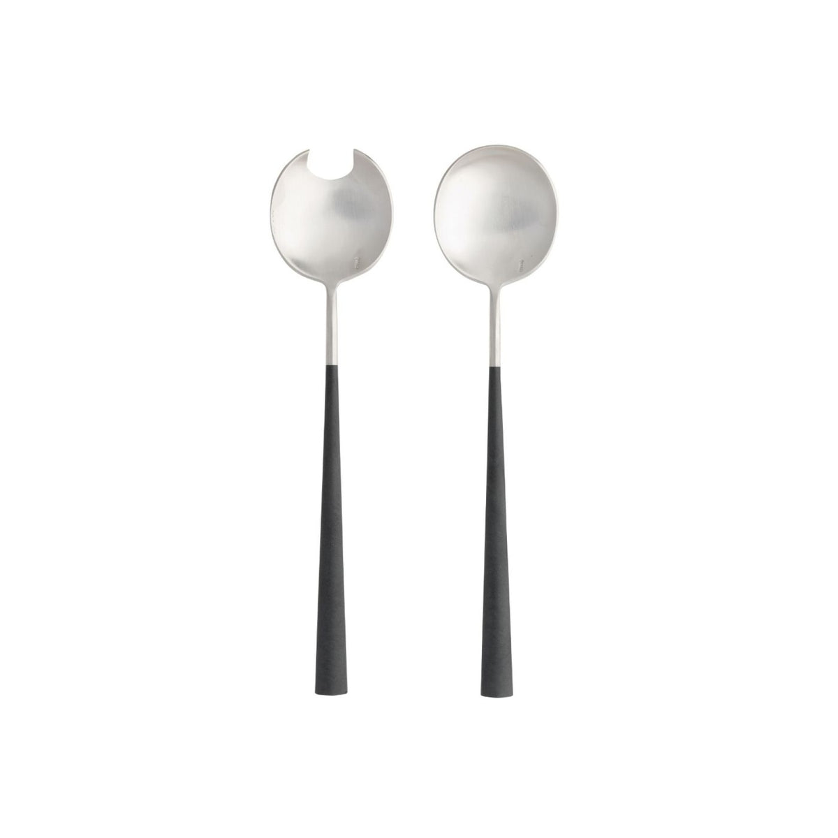 Mito Collection Salad Serving Set in Brushed Black Cable, Set of 2