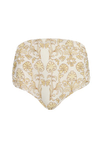 Victoria Embroidered Bottom in Yellow Flowers & Ivory
