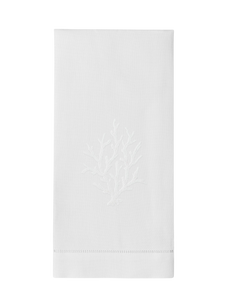 Coral Knot White Hand Towel