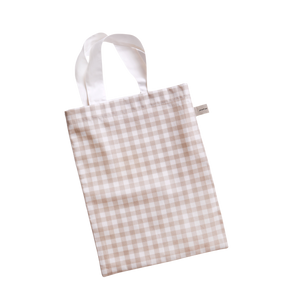 Picnic Gingham Crib Sheet in Beige