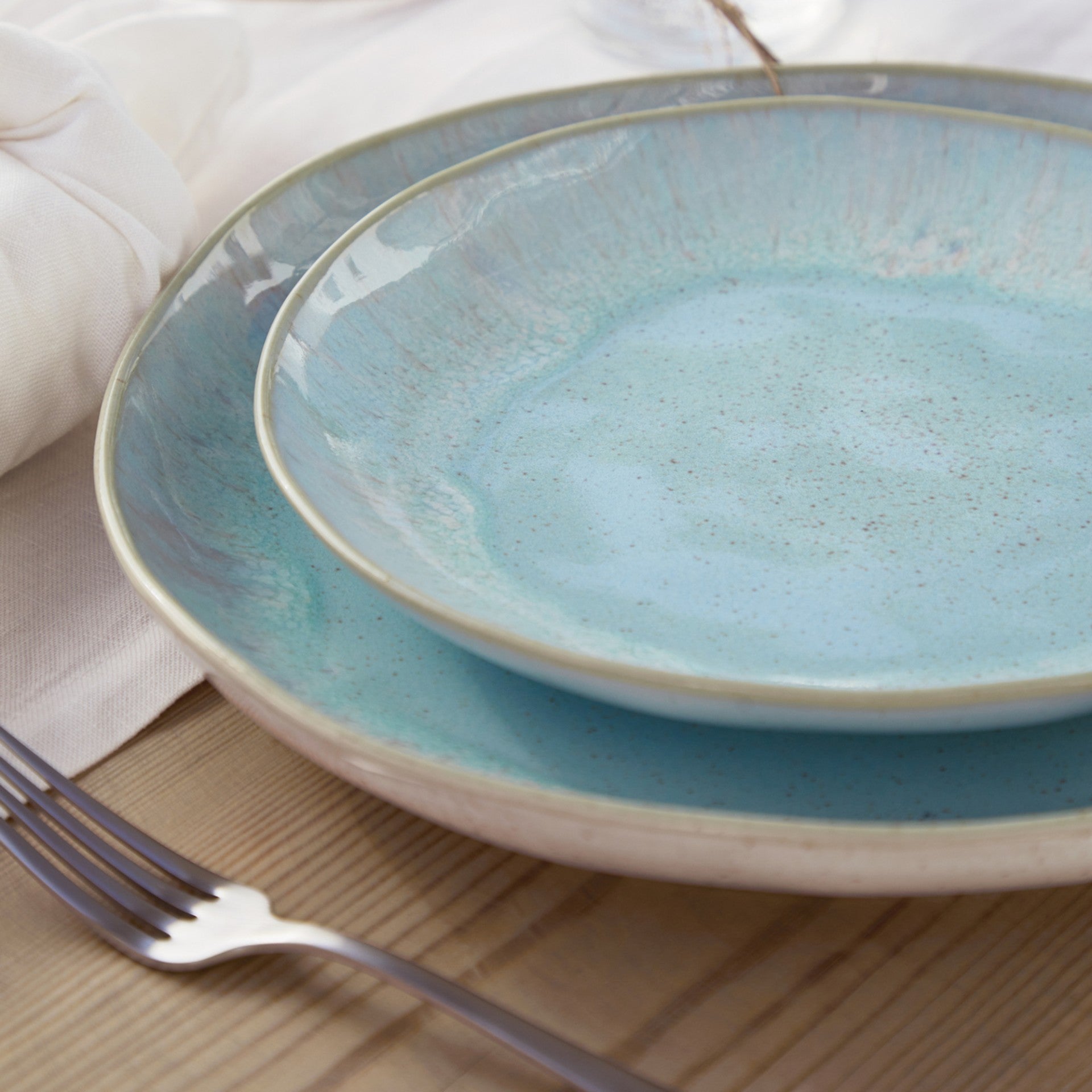 Eivissa Collection Dinner Plates in Sea Blue, Set of 6