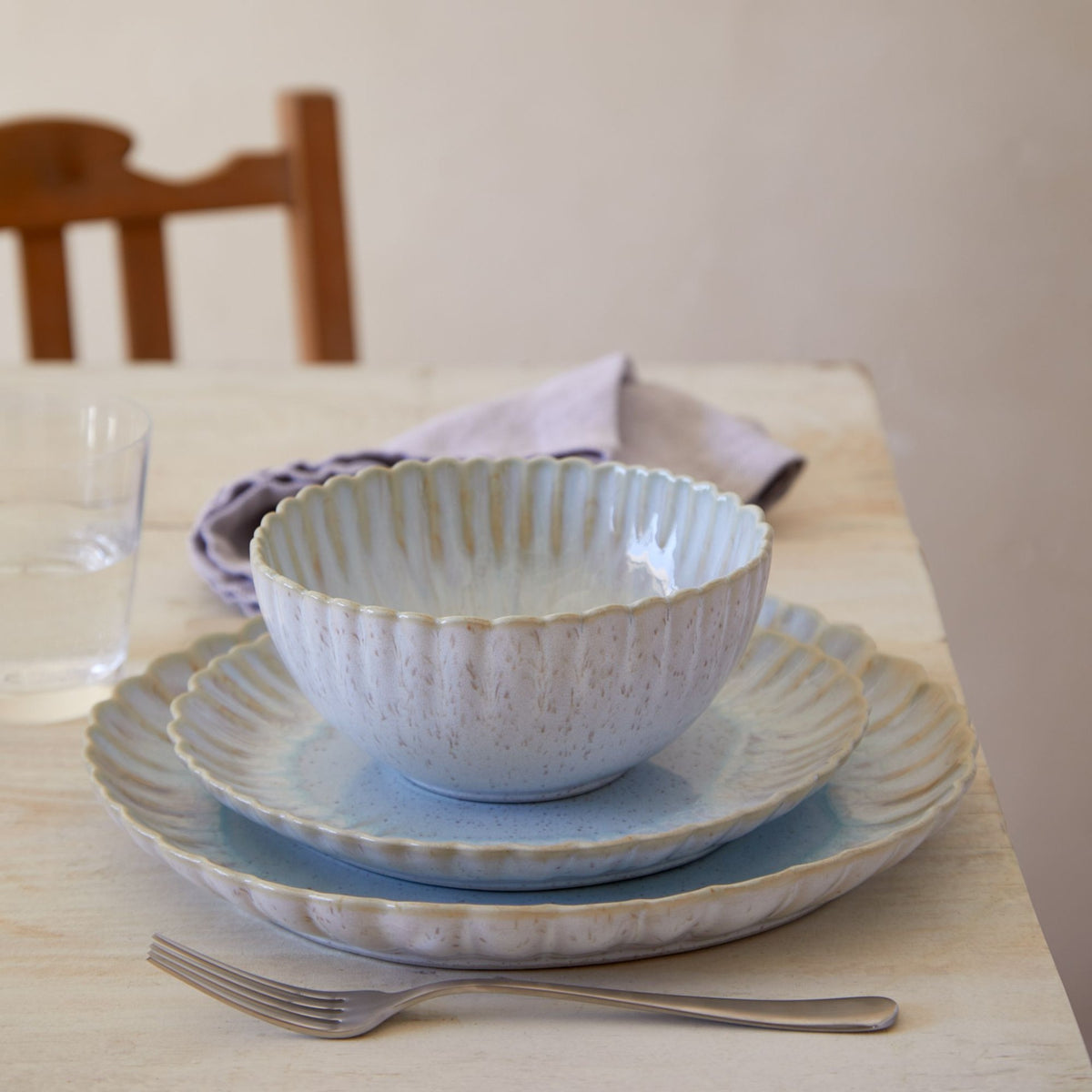 Mallorca Collection Dinner Plates in Sea Blue, Set of 6