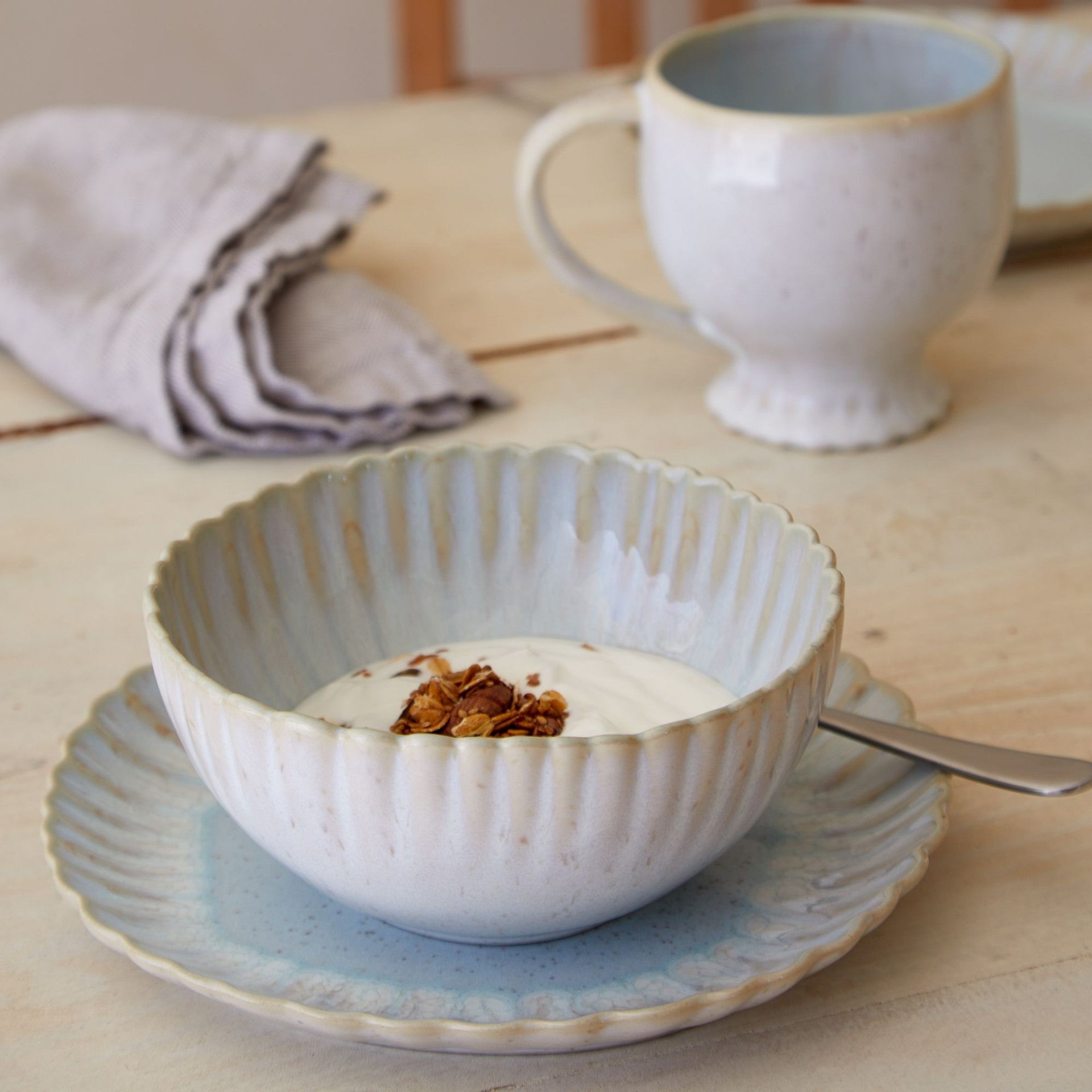 Mallorca Collection Salad Plates in Sea Blue, Set of 6