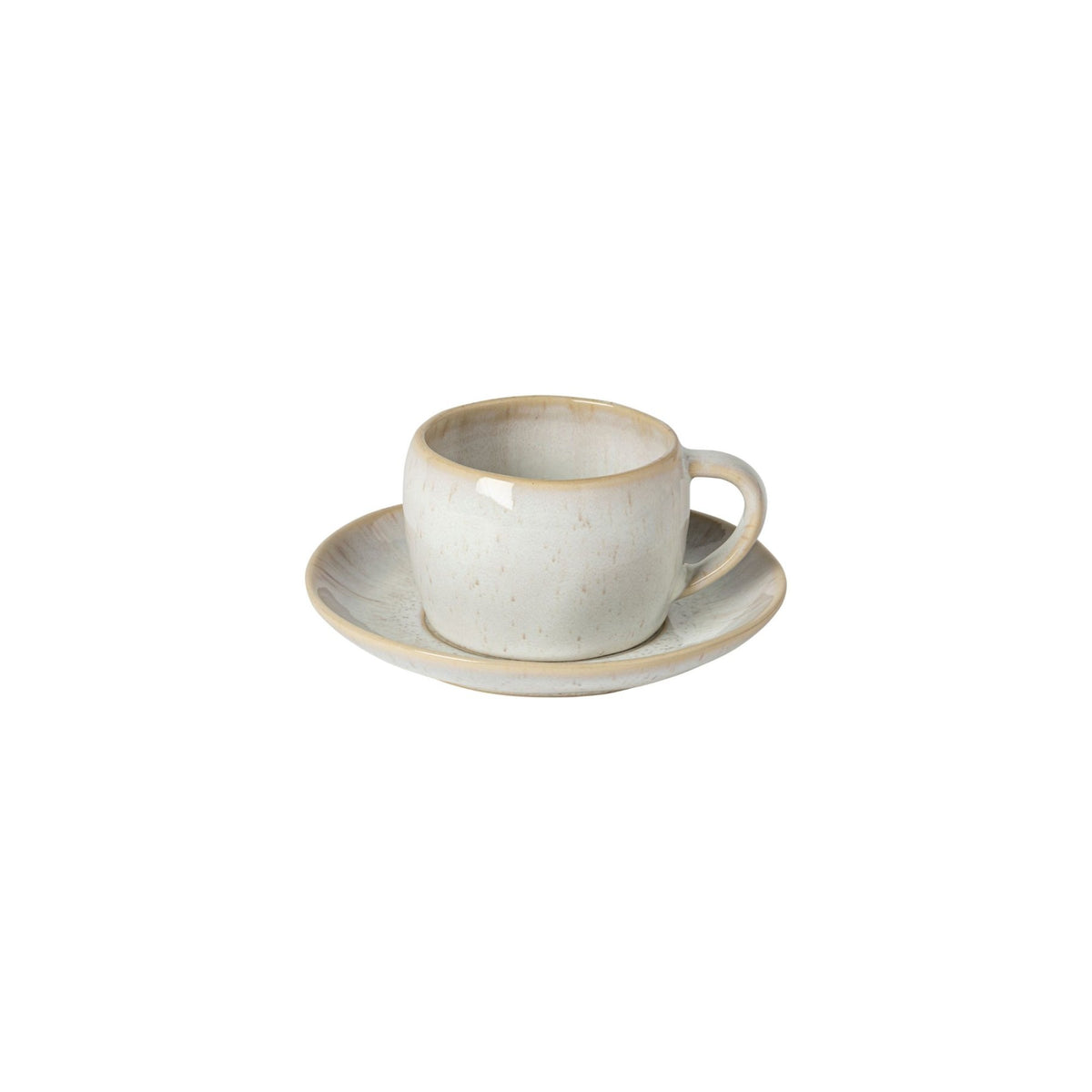 Eivissa Collection Tea Cups & Saucers in Sand Beige, Set of 6
