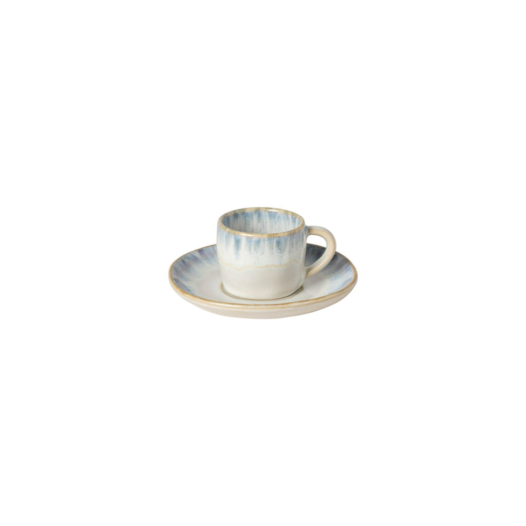Brisa Collection Coffee Cups & Saucers in Ria Blue, Set of 6