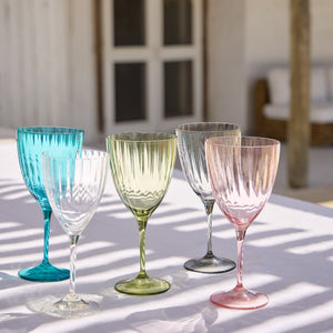 Sensa Collection Water Glasses in Turquoise, Set of 6