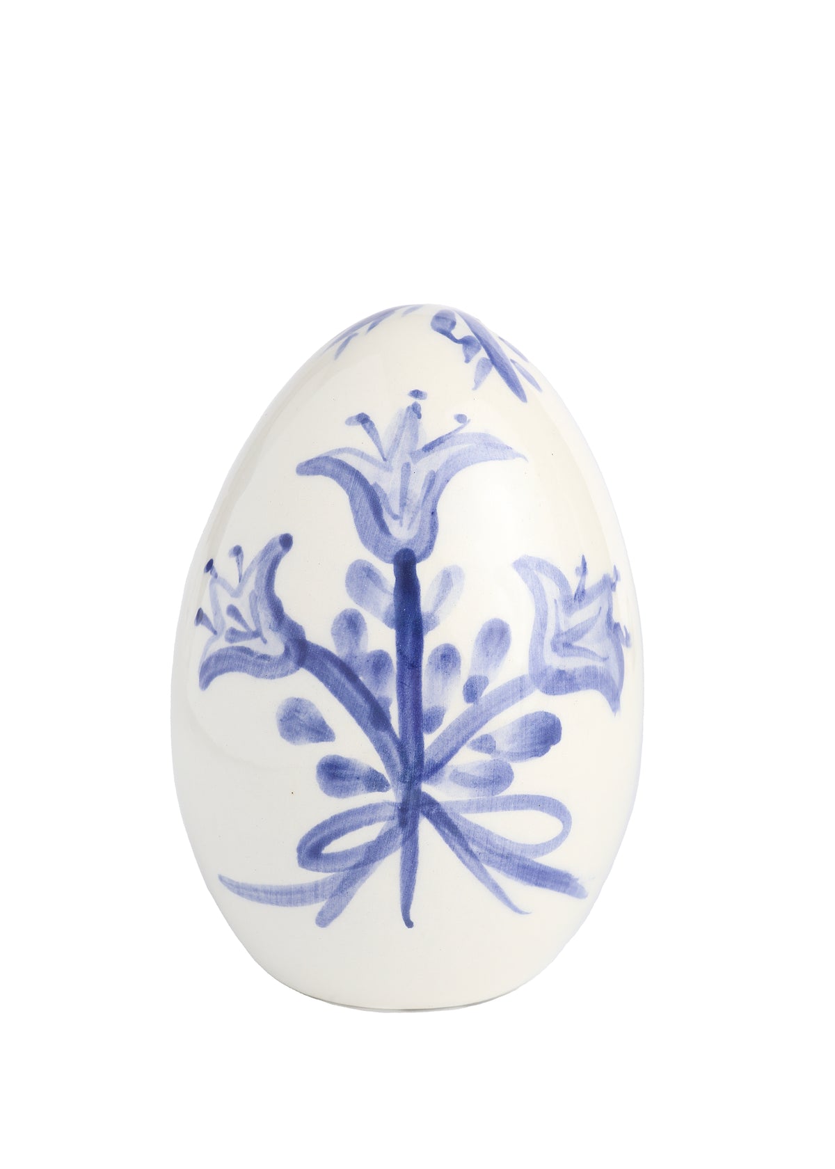 Blue and White Hand-Painted Easter Eggs, Set of 12