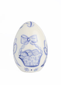 Blue and White Hand-Painted Easter Eggs, Set of 12
