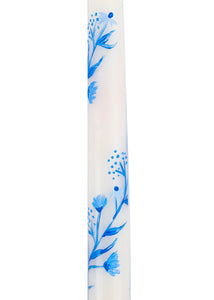 Blue and White Climbing Vine Taper Candles Set of Two