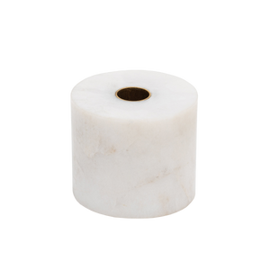 Pedestal Candlestick in White Quartz