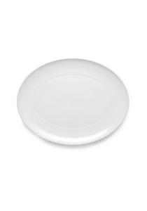 Lyngby Porcelain Rhombe Oval Serving Dish in White