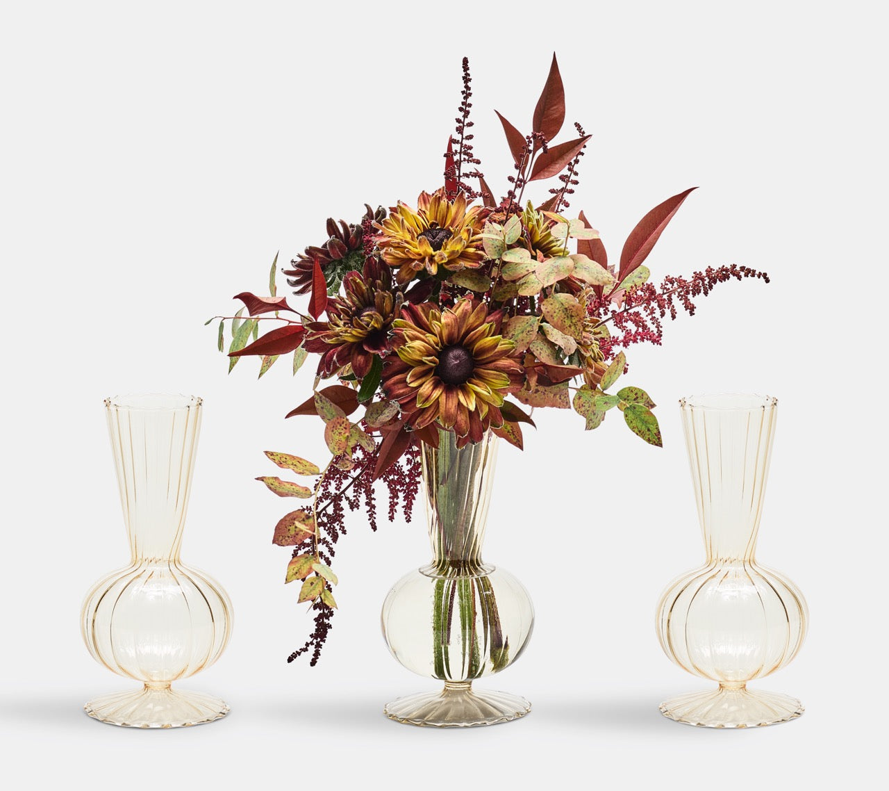 Tess Bud Vase in Champagne, Set of 3