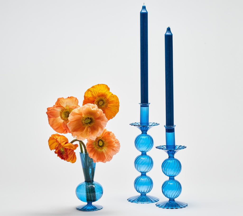 Tess Bud Vase in Blue, Set of 3