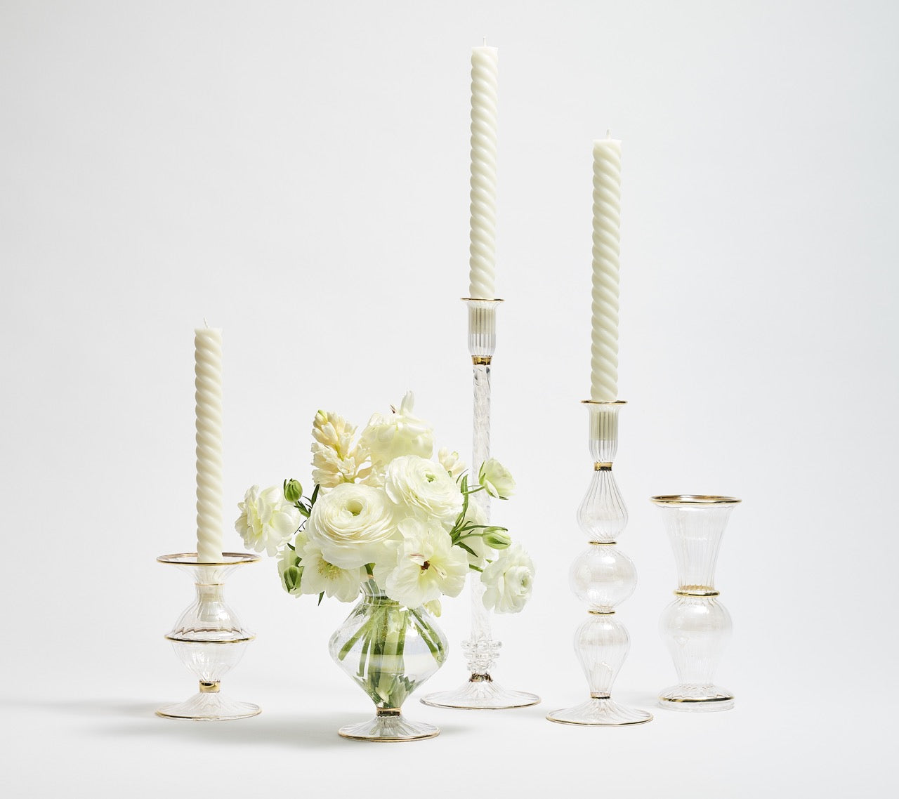 Ripple Candle Holder in Clear