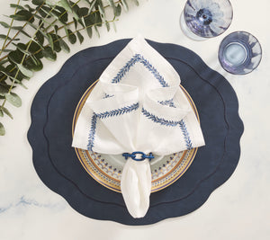 Jardin Napkin in White & Blue, Set of 4
