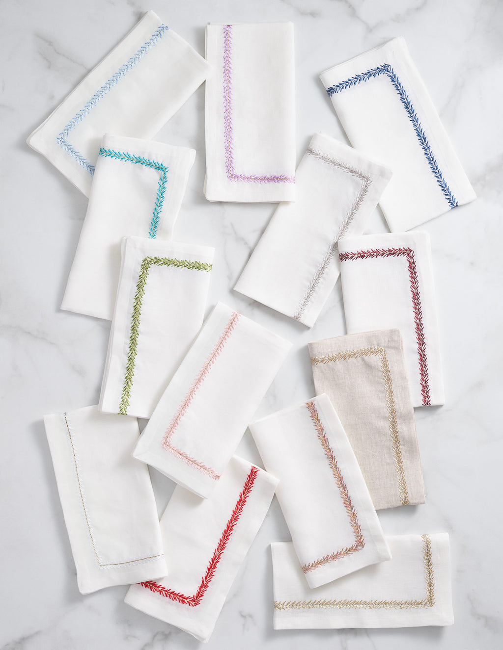 Jardin Napkin in White & Blue, Set of 4
