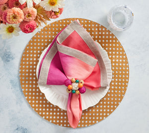 Dip Dye Napkin in Fuchsia & Orange, Set of 4
