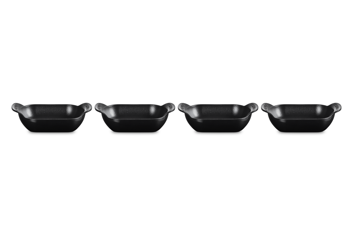 Mini Rectangular Baker 1/3 QT in Matte Black, Set of 4