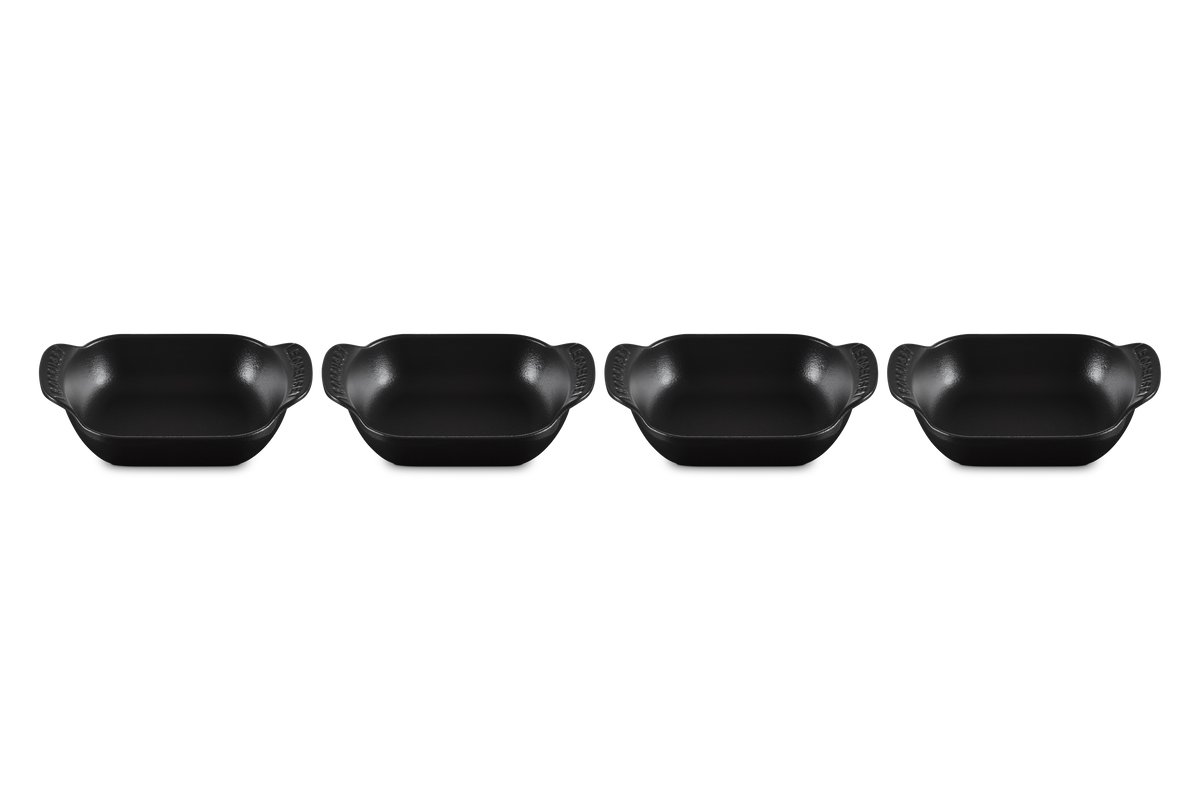 Mini Rectangular Baker 1/3 QT in Matte Black, Set of 4