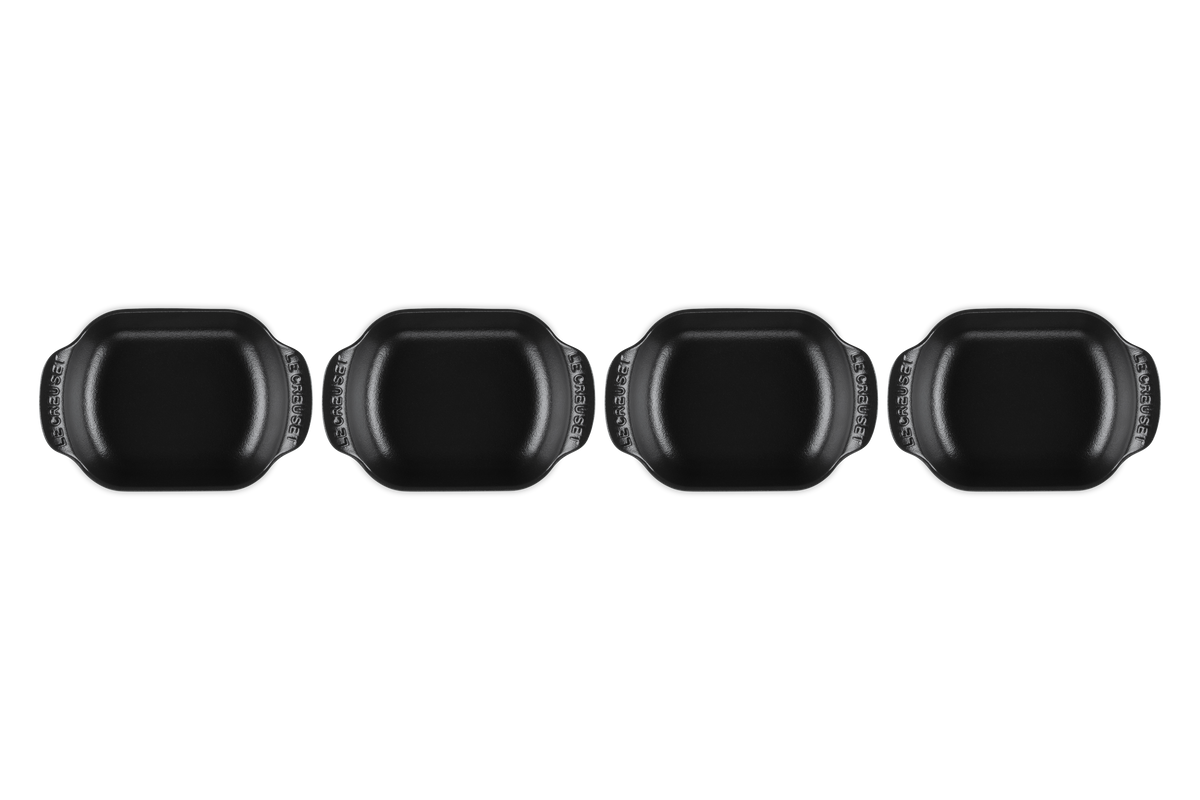 Mini Rectangular Baker 1/3 QT in Matte Black, Set of 4