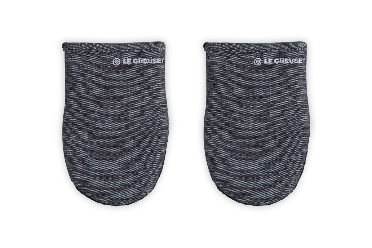 Mini Oven Mitts 8" in Noir, Set of 2