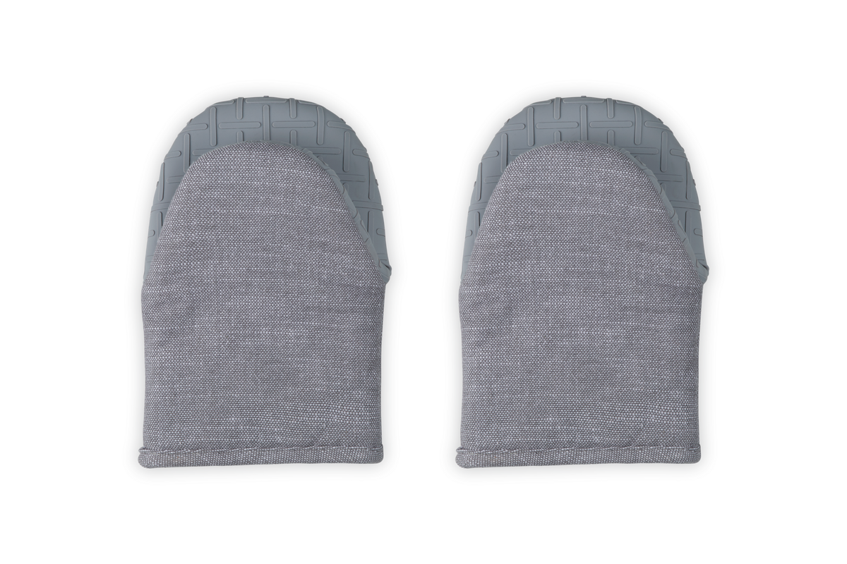 Mini Oven Mitts 8" in Charbon, Set of 2