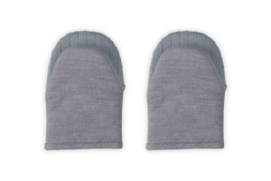 Mini Oven Mitts 8" in Charbon, Set of 2