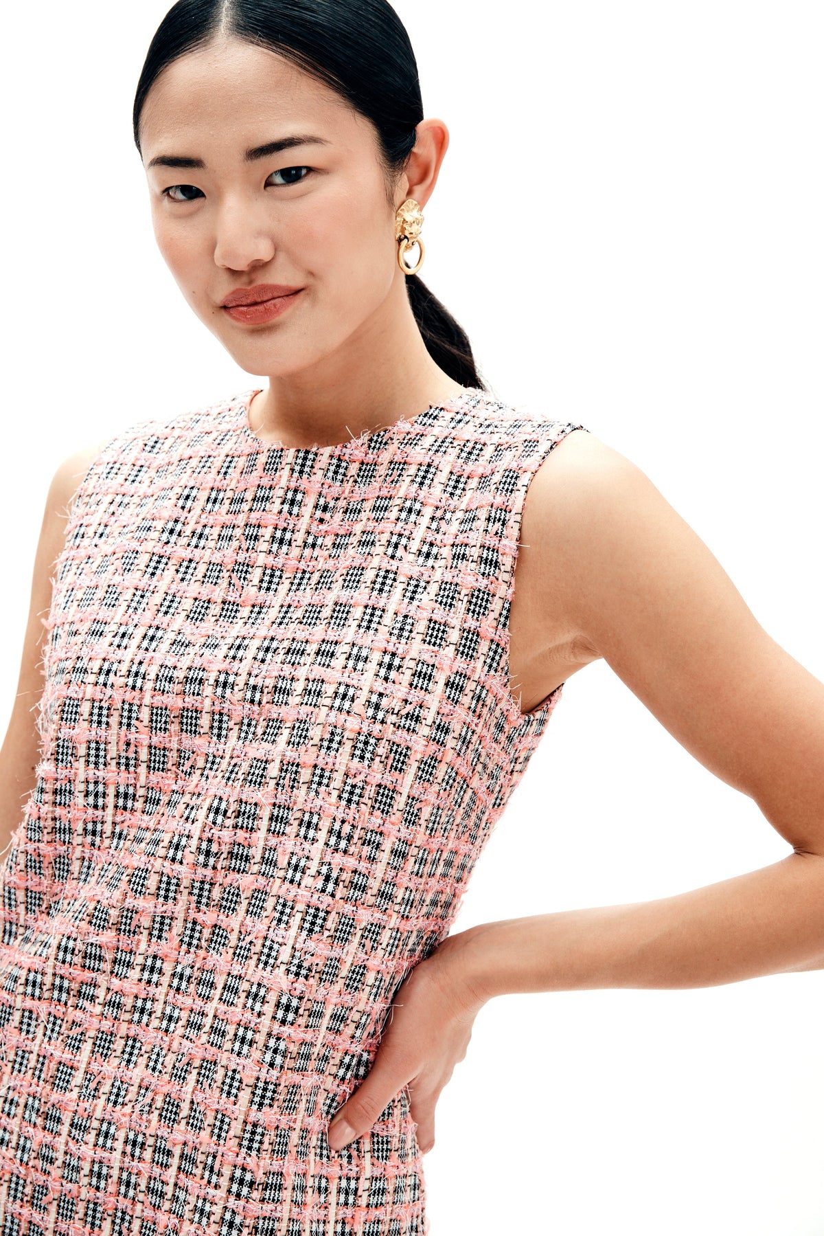 Laurel Dress in Eyelash Tweed