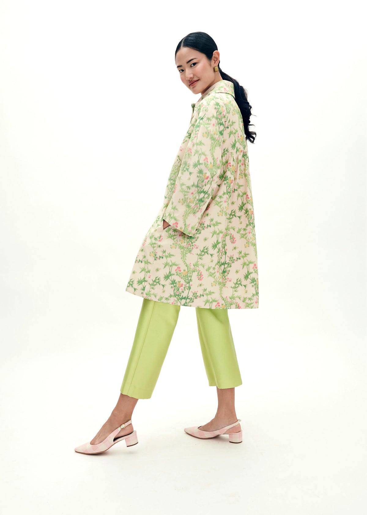 MAE x Scalamandré Goldie Coat in Jardin De Chine