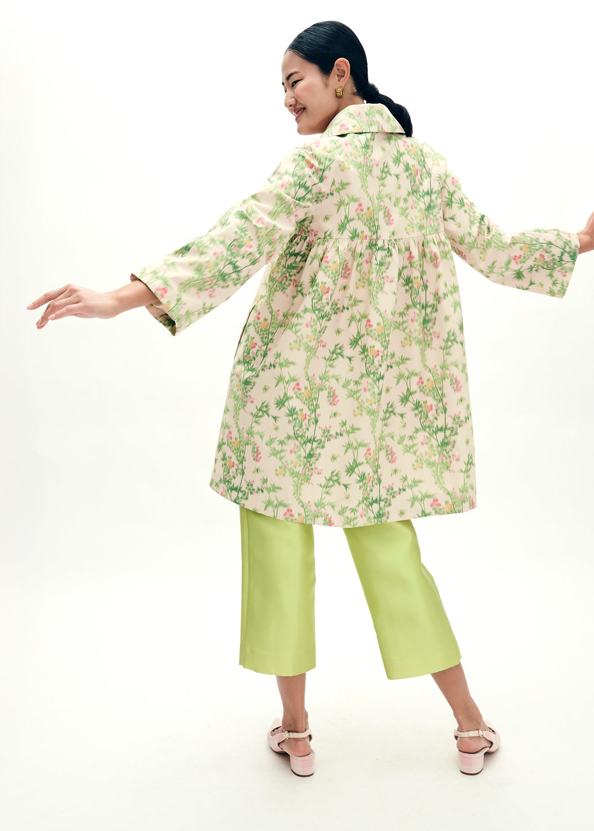 MAE x Scalamandré Goldie Coat in Jardin De Chine