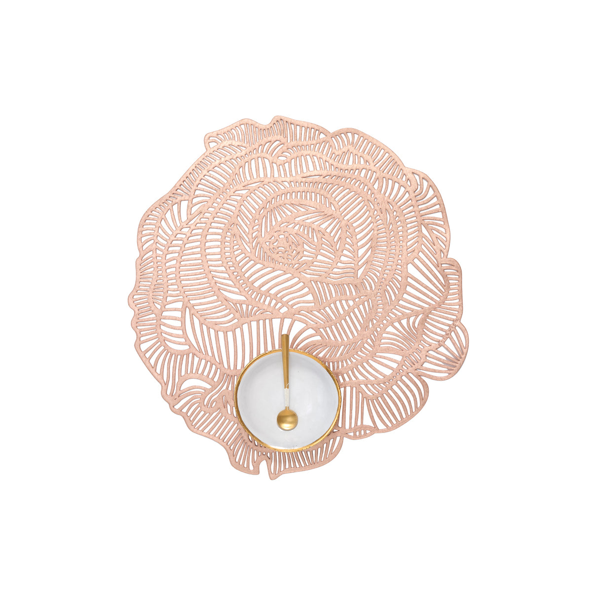 Pressed Rose Placemat in Rose Gold