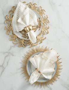 Borealis Napkin Ring in Iridescent & Champagne, Set of 4