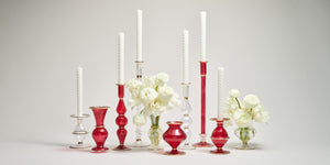 Blossom Candlestick in Ruby