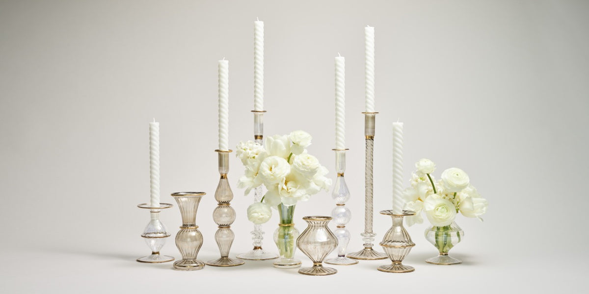 Braid Candlestick in Smoke