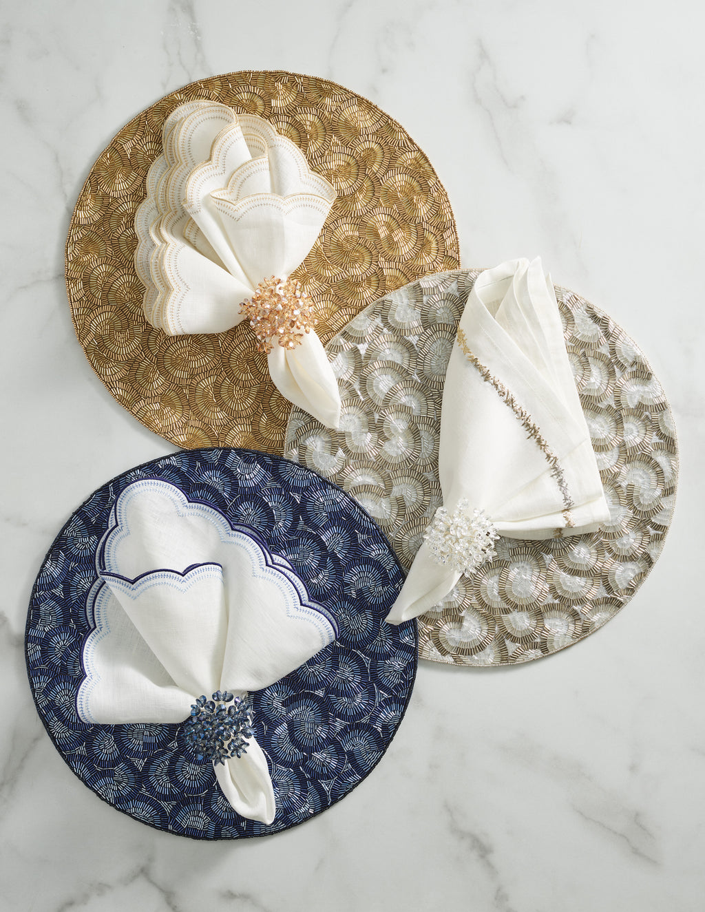 Lune Placemat in Blue, Set of 2