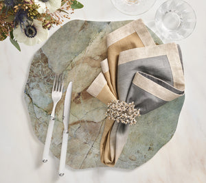 Dip Dye Napkin in Beige, Taupe & Gray, Set of 4