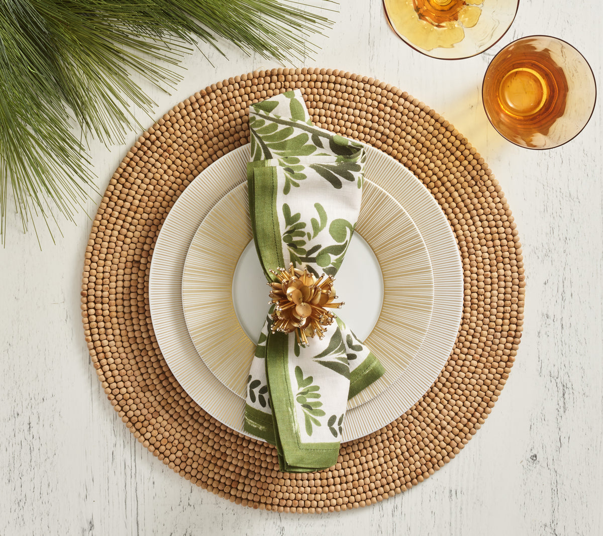 Wood Round Placemat in Natural, Set of 4