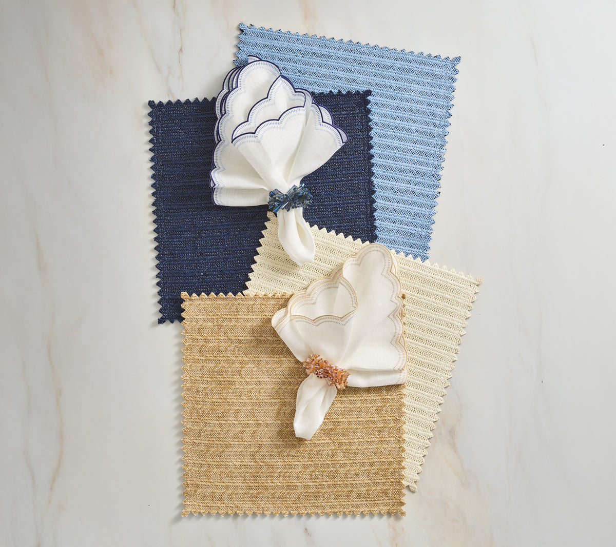 Vista Placemat in Ivory & Beige, Set of 4