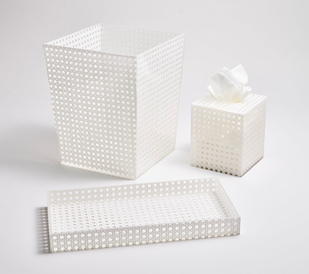 Reed Tissue Box in White