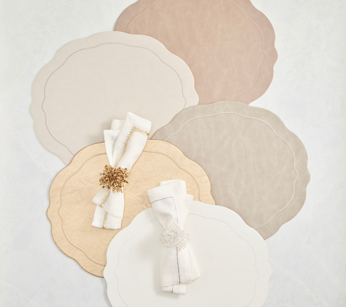 Tailored Placemats in Ivory, Set of 4