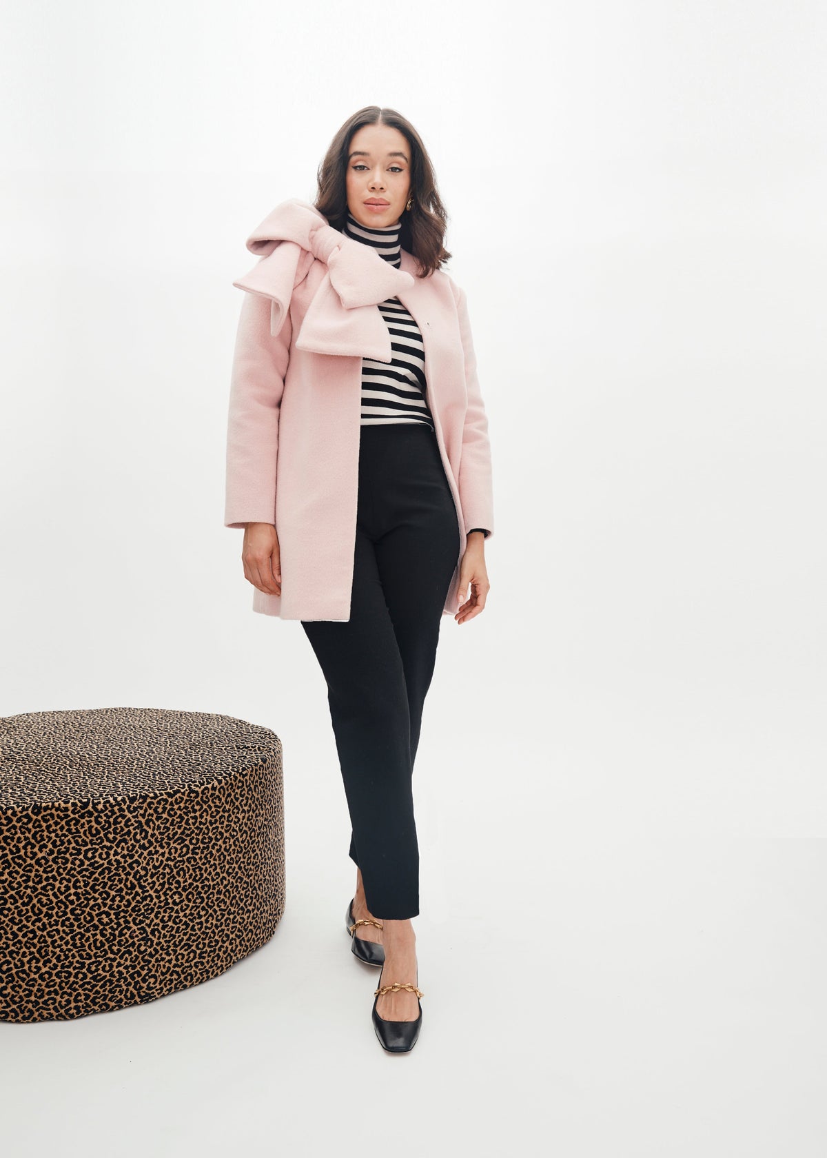 Phoebe Coat in Rose Meringue Wool Angora