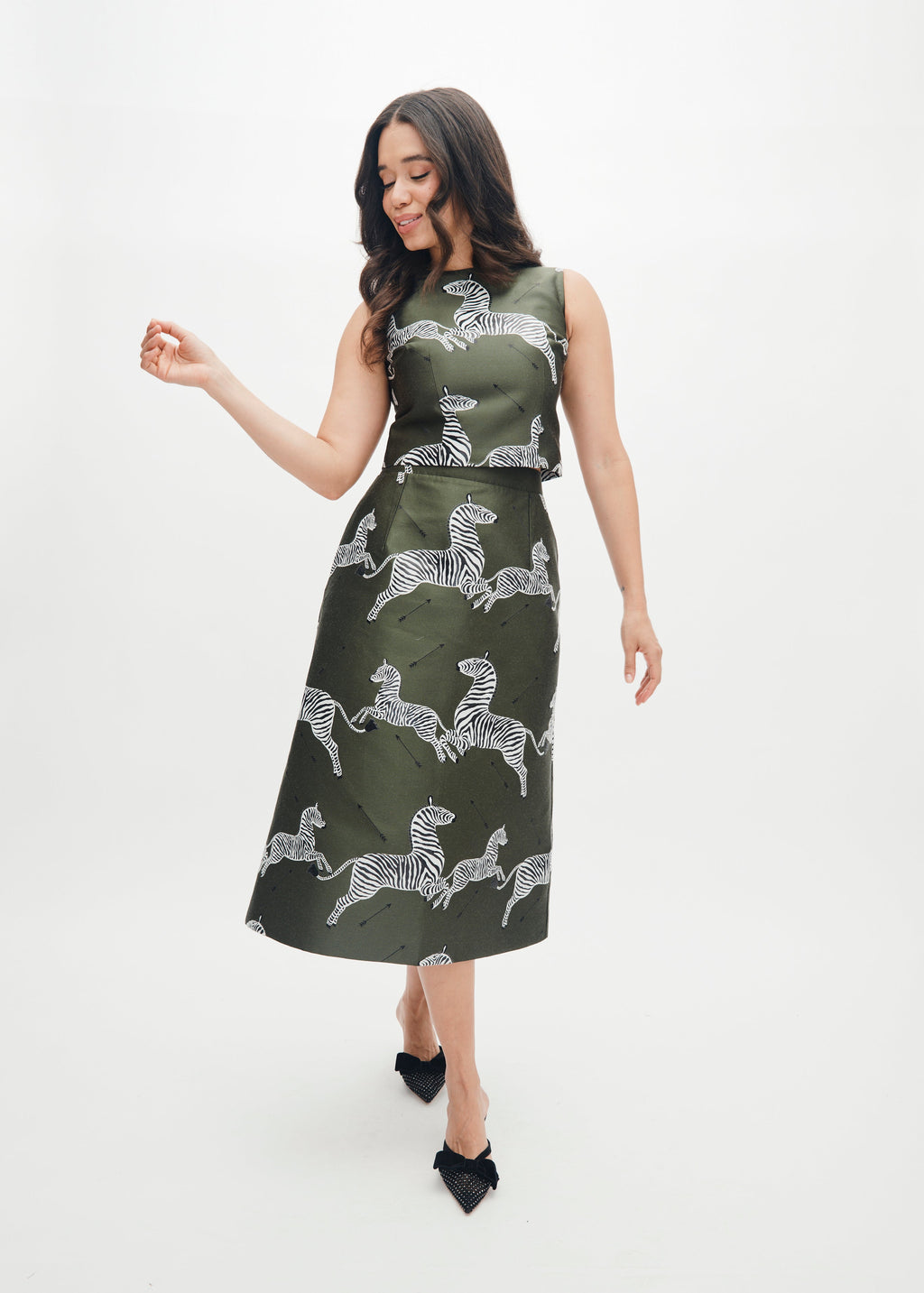 Mae x Scalamandre Hallie Skirt in Olive